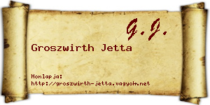 Groszwirth Jetta névjegykártya